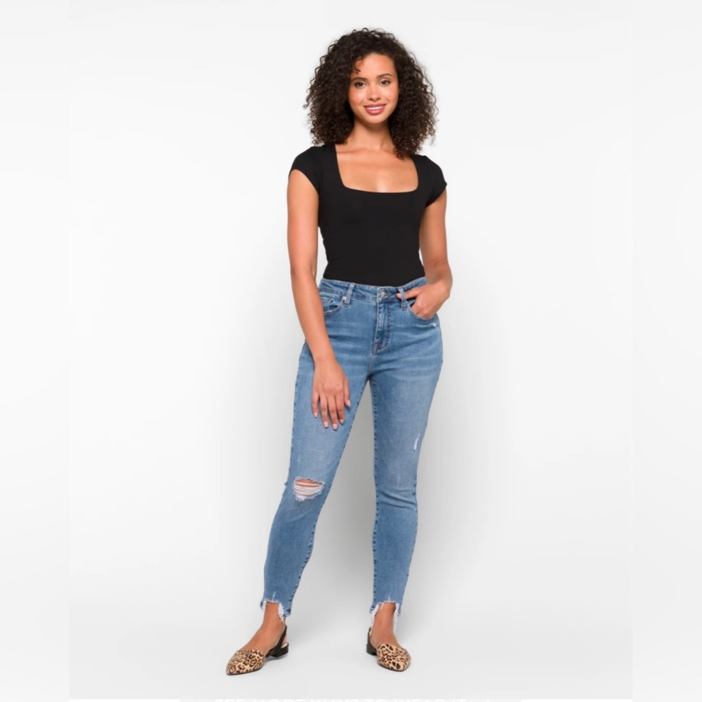 Arianna High Rise Distressed Skinny Jean by Cosmic Blue Love